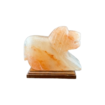 Lampka nocna sól himalajska rzeźbiony LEW 3 kg na prezent